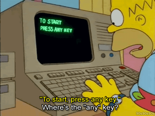 Homer starts computer